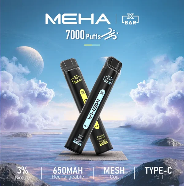 443a041ec20ac873464e45ded4706308.webp MEHA XBAR 魅嗨 小黑條 7000口 拋棄式電子煙|具備 3% 尼古丁鹽黃金配方 台灣現貨