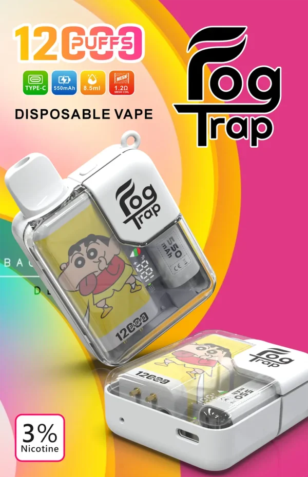 4bf9ecb11a310f2e86089c5b10faa3fe.webp 【買十送一】Fog Trap 限量聯名 蠟筆小新 × LABUBU 12000口拋棄式電子煙|配備油電數位顯示屏 台灣現貨