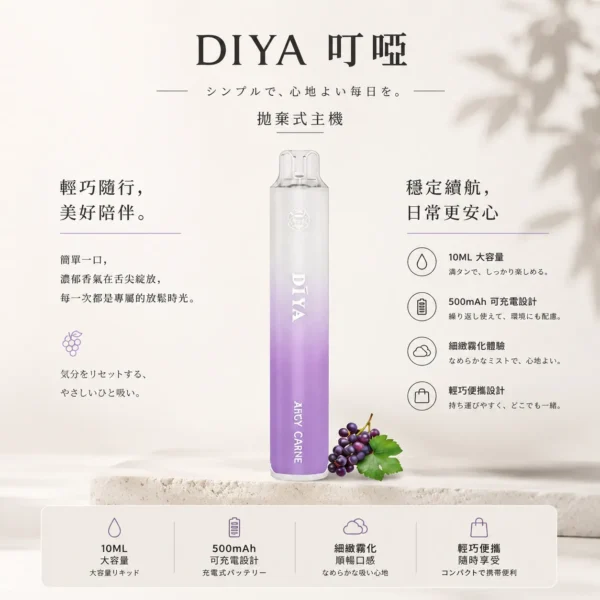 ChatGPT-Image-2026年8月21日-上午02_02_03.webp DIYA 叮啞 7500口 拋棄式電子煙|極致冰爽系列多口味任選 台灣現貨