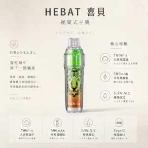ChatGPT-Image-2026年8月22日-下午07_37_24.webp Hebat 喜貝 BOOM 7000口 拋棄式電子煙|具備 14ml 巨量油倉 台灣現貨
