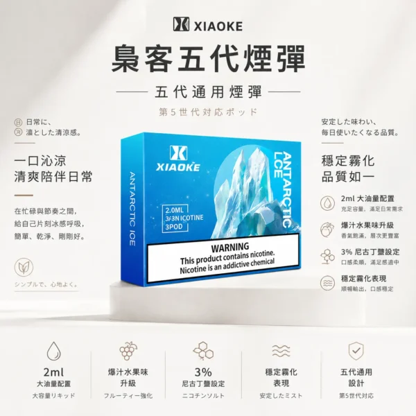 ChatGPT-Image-2026年8月25日-下午10_17_59.webp XIAOKE 梟客 五代通用煙彈|具備全新升級 2ml 大油量 台灣現貨