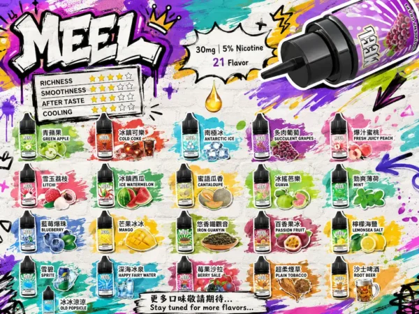 MEEL 煙油 擊喉系列｜5% 尼古丁鹽主機專用油 具備層次分明果萃清涼 台灣現貨