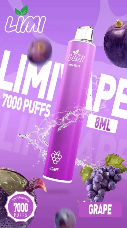 LIMI拋棄式一次性7000口-3.webp LIMI 7000口 拋棄式電子煙|具備 3.5% 尼古丁鹽強勁擊喉感 台灣現貨