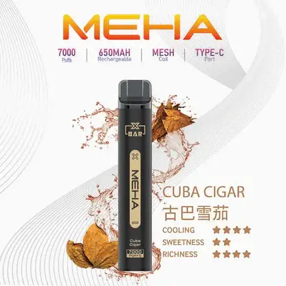 MEHA-XBAR-拋棄式-7000口小黑條-1.webp MEHA XBAR 魅嗨 小黑條 7000口 拋棄式電子煙|具備 3% 尼古丁鹽黃金配方 台灣現貨