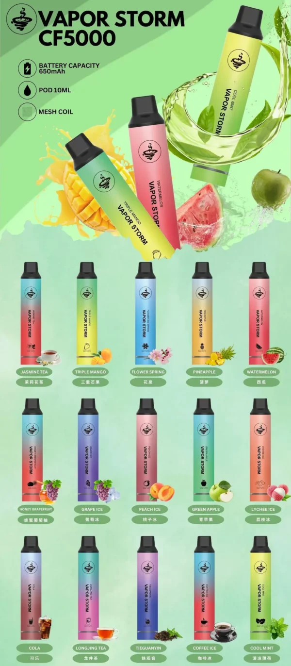 WP風暴.webp VAPOR STORM 風暴 5000口 拋棄式電子煙|具備 10ml 大容量 台灣現貨