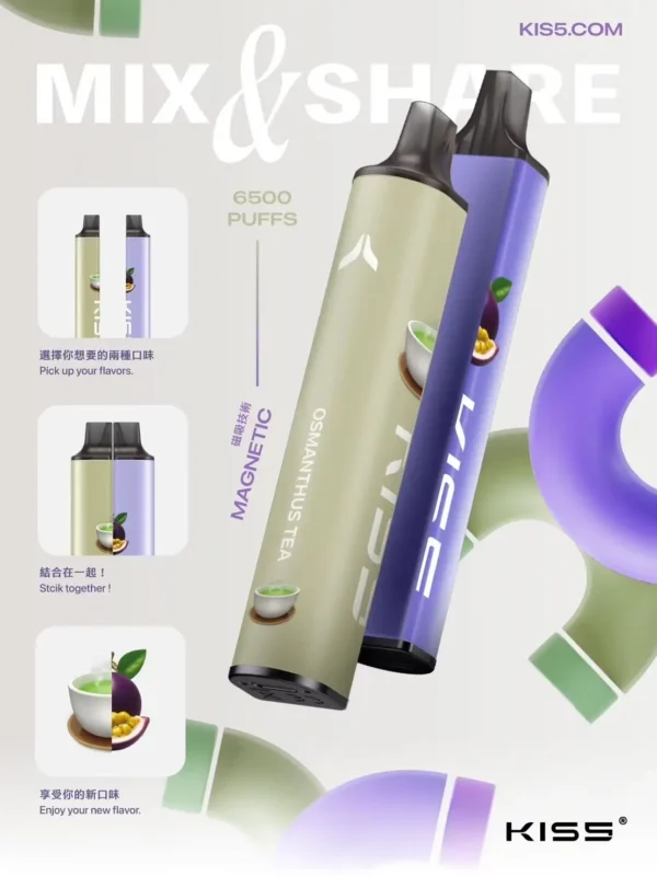 c4e4321bbdf1c65a8936386aaa68ffdd.webp KIS5 鎧斯 6500口 拋棄式電子煙|具備升級不漏油結構 台灣現貨