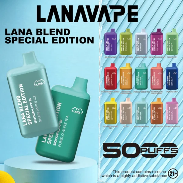 dabe3b2dbabc928732bdd1b0f9c6f319.webp LANA 5000口 拋棄式電子煙|具備 13ml 煙油與 3%尼古丁鹽 台灣現貨