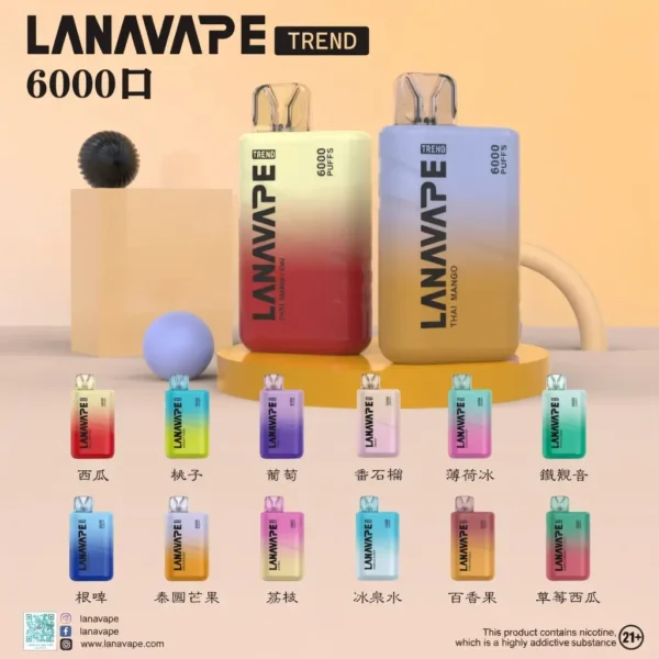 image.webp LANA 6000口 拋棄式電子煙|具備 8ml 巨量裝 台灣現貨