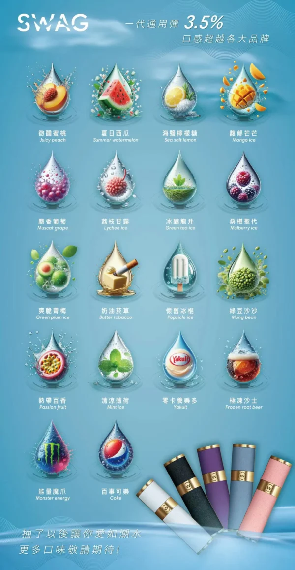 swag煙彈.webp 【買5贈皮革主機】SWAG 一代通用煙彈|具備 3.5% 尼古丁鹽獨家解癮 台灣現貨