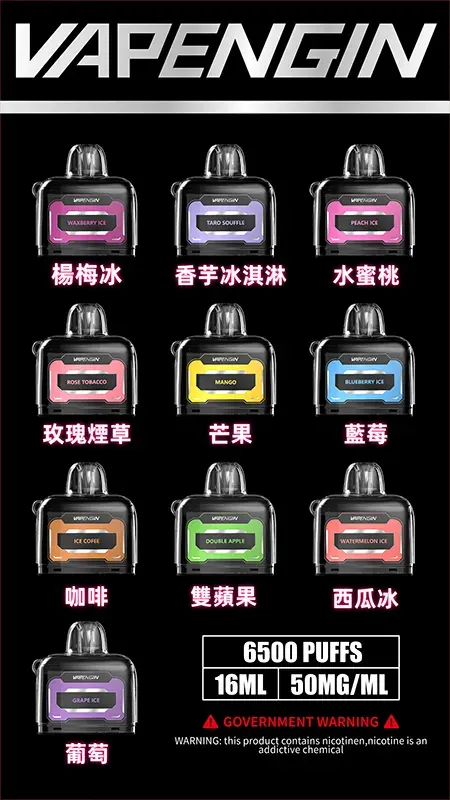 VAPENGIN JUPITER 木星 6500口 拋棄式電子煙（含主機+煙彈）｜配備智能 LED 螢幕電力監控 台灣現貨